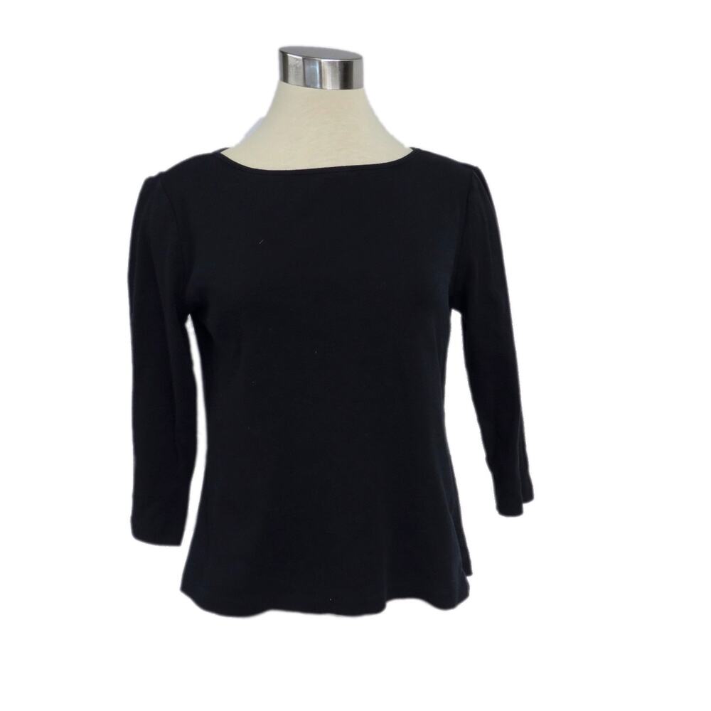 Cable & Gauge Black 3/4 Sleeve Cotton Top Medium ✨